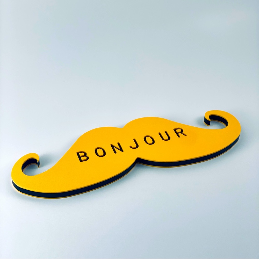 Bonjour! Yellow Decorative Moustache